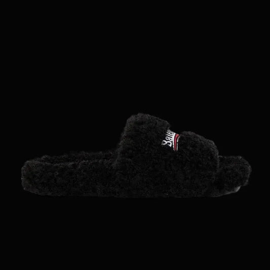 Balenciaga Furry Slide Black